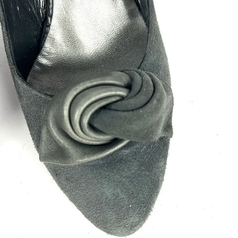 New Andrea Morelli Italy Gray Suede Pumps Heels EUR 36 US 6